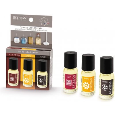 Estéban Paris Parfums sada 3 aroma olejů Teck + Tonka + Ambre + Neroli 3 x 15 ml – Hledejceny.cz