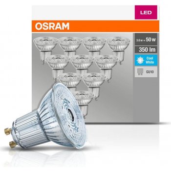 Osram sada 10x LED žárovka GU10, PAR16, 4,3W, 350lm, 4000K, denní bílá