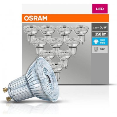 Osram sada 10x LED žárovka GU10, PAR16, 4,3W, 350lm, 4000K, denní bílá