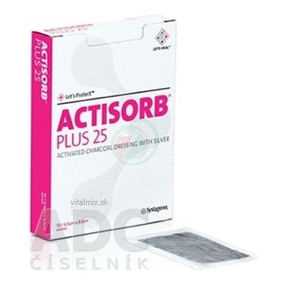 Actisorb Plus 25 obvaz s aktivním uhlím a stříbrem 6,5 x 9,5 cm 10 ks od 80  Kč - Heureka.cz
