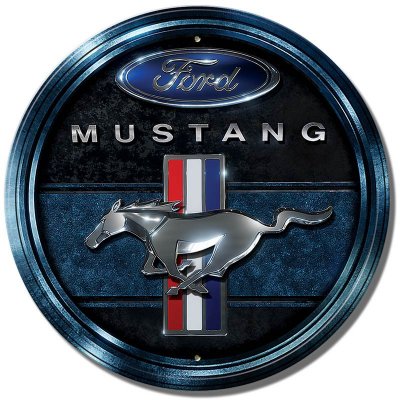 Plechová cedule Ford Mustang Blue 30 cm – Zboží Mobilmania