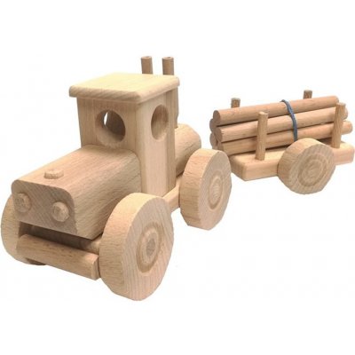 Ceeda Cavity přírodní dřevěný velký traktor s kládama – Zboží Mobilmania