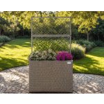 Casaria® Polyratanový květináč s treláží |krémový – Sleviste.cz