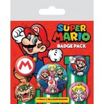 CurePink Set 5 Placek Nintendo Super Mario průměr 2,5 cm a 3,8 cm – Zboží Mobilmania