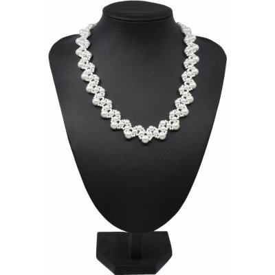 Mijabijoux Bílý korálkový náhrdelník MB00351
