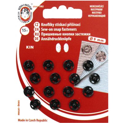 KOH-I-NOOR Kovová patentka 9mm černá 15ks vel. 1 – Hledejceny.cz