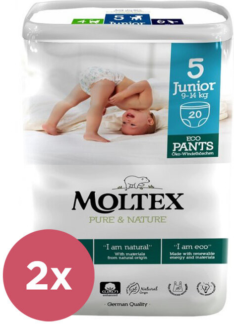 MOLTEX Pure&Nature 5 Junior 9-14 kg 2 x 20 ks