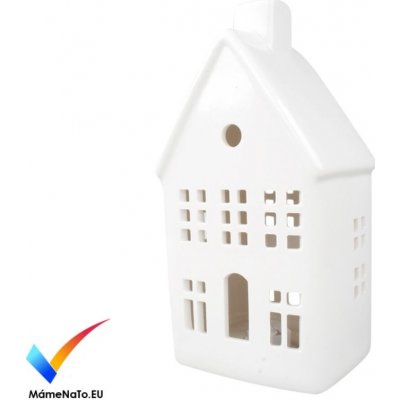 Anděl Přerov Domek porcelánový s glitrovou střechou s LED 19 cm – Hledejceny.cz