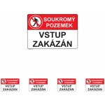 Walteco Soukromý pozemek, vstup zakázán 297x210mm, formát A4, plastová tabulka Množství: 5 ks , 20043BP1 – Sleviste.cz
