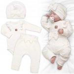 Žebrovaná rostoucí souprava 3D Baby Girl smetanová – Sleviste.cz