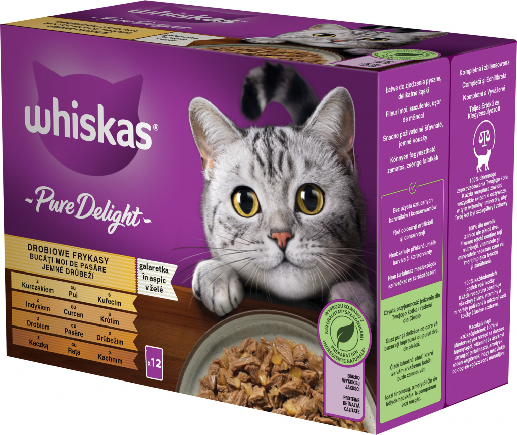 Whiskas Pure Delight drůbeží výběr v želé 12 x 85 g