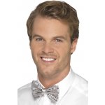 Smiffys.com Motýlek s flitry stříbrný – Zboží Mobilmania