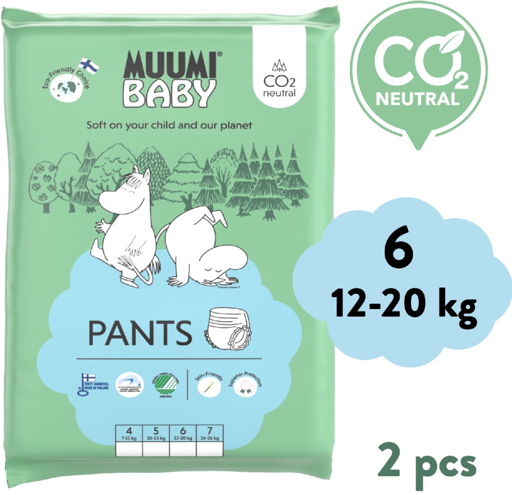 Muumi Baby Pants 6 Junior 12-20 kg 2 ks