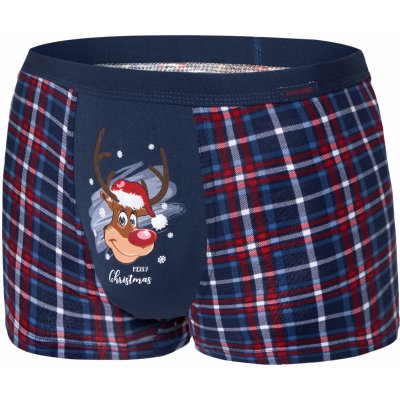 Cornette pánské boxerky Reindeer Merry Christmas tmavě modré – Zboží Mobilmania