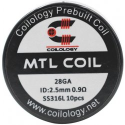 Coilology Předmotané spirálky MTL Series MTL SS316L 0,9ohm 10ks