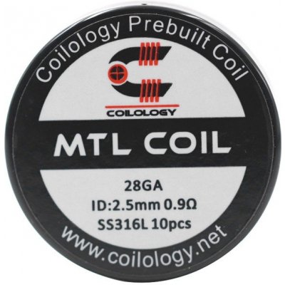 Coilology Předmotané spirálky MTL Series MTL SS316L 0,9ohm 10ks – Zbozi.Blesk.cz