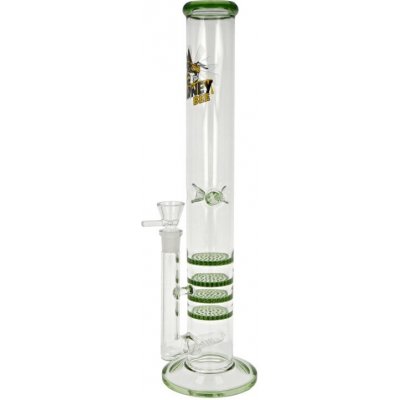 Super Heroes Skleněný bong s perkolací Straight Honey Bee 42cm – Zbozi.Blesk.cz