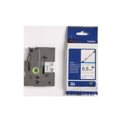 Originální páska pro BROTHER HSE-221, černý tisk/bílý podklad, 1.5m, 8.8mm – Zboží Mobilmania
