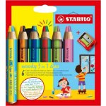 Stabilo woody 3v1 duo dvojfarebná tuha 6 ks sada so strúhadlom – Zboží Dáma