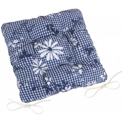 Bellatex DITA prošívaný modrá kostička s květem 40 x 40 – Zboží Mobilmania