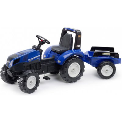 Traktor šlapací New Holland T8 modrý s valníkem s vlečkou