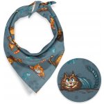 Biante Dětský bavlněný šátek Sandra SA-705 Kočičí parta na tmavě šedomodrém – Zboží Dáma