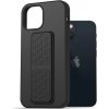Pouzdro a kryt na mobilní telefon Apple Pouzdro AlzaGuard Liquid Silicone Case with Stand iPhone 13 Mini černé