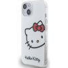 Pouzdro a kryt na mobilní telefon Apple AppleMix HELLO KITTY Apple iPhone 13 - hlava Hello Kitty - plastový / gumový - bílé