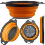 Ruhhy 20780 Skládací silikonový cedník 24 cm oranžovošedý – Zbozi.Blesk.cz