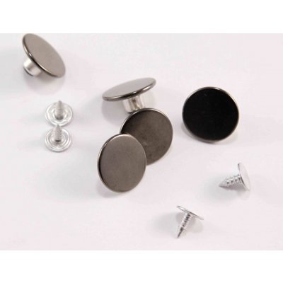 Narážecí knoflík - průměr 1,7 cm - stříbrná tmavá – Zboží Dáma
