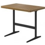 Gloster Hliníkový odkládací boční stolek vyšší Grid, obdélníkový 50x80x67cm, rám hliník meteor, deska teak – Hledejceny.cz