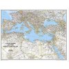 Nástěnné mapy National Geographic Státy středozemního moře - nástěnná mapa Classic 78 x 60 cm Varianta: bez rámu v tubusu, Provedení: laminovaná mapa v lištách