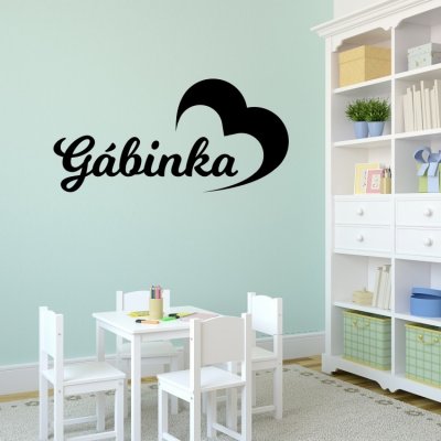 Wrapino vinylová samolepka na zeď Holčičí jmenovka se srdcem, rozměry 80x38cm – Zboží Dáma