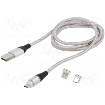 Savio CL-153 magnetický, USB 2.0, 1m, šedý – Zboží Mobilmania