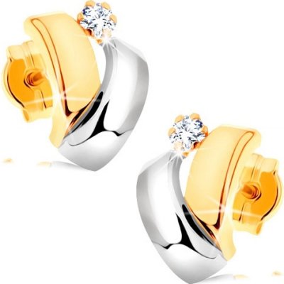 Šperky eshop v kombinovaném zlatě dvoubarevné obloučky kulatý zirkonek S2GG147.09 – Zbozi.Blesk.cz