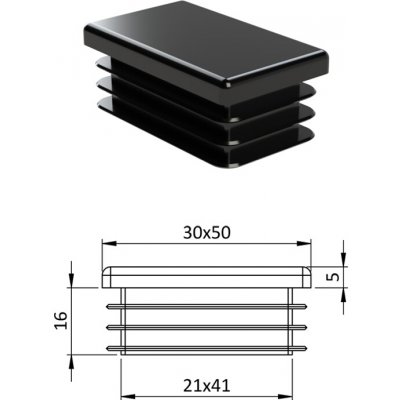 Kovoinox Krytka plastová 30 x 50 mm – Hledejceny.cz