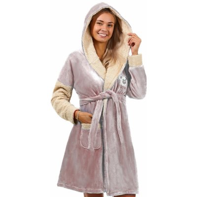 Dámský huňatý bambusový župan s medvědem do porodnice 1Z1705 hnědá – Zboží Dáma