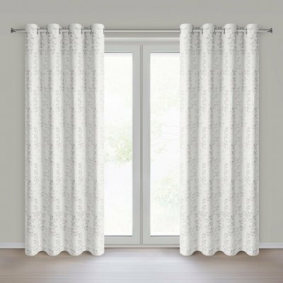 EUROFIRANY ZATEMŇOVACÍ ZÁVĚS NA KROUŽCÍCH WHITNEY 140X250 CM LISTY – Hledejceny.cz