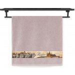 Veba ručník NORA tisk město Praha starorůžová 50 x 100 cm – Sleviste.cz
