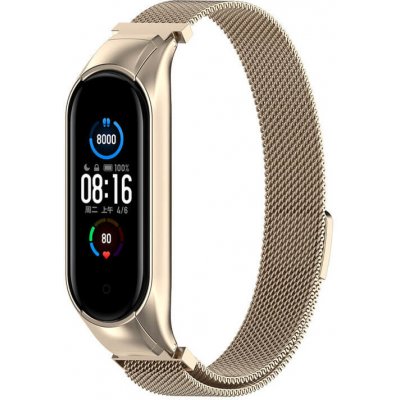 SES Celokovový řemínek pro chytré hodinky Xiaomi Mi Band 8 - zlatý 15752 – Zboží Mobilmania