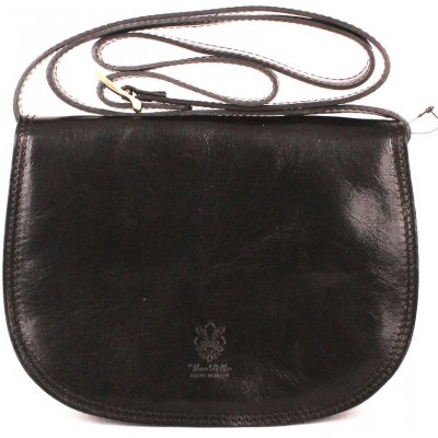 Středně velká kožená crossbody kabelka no. 49 černá – Zboží Mobilmania