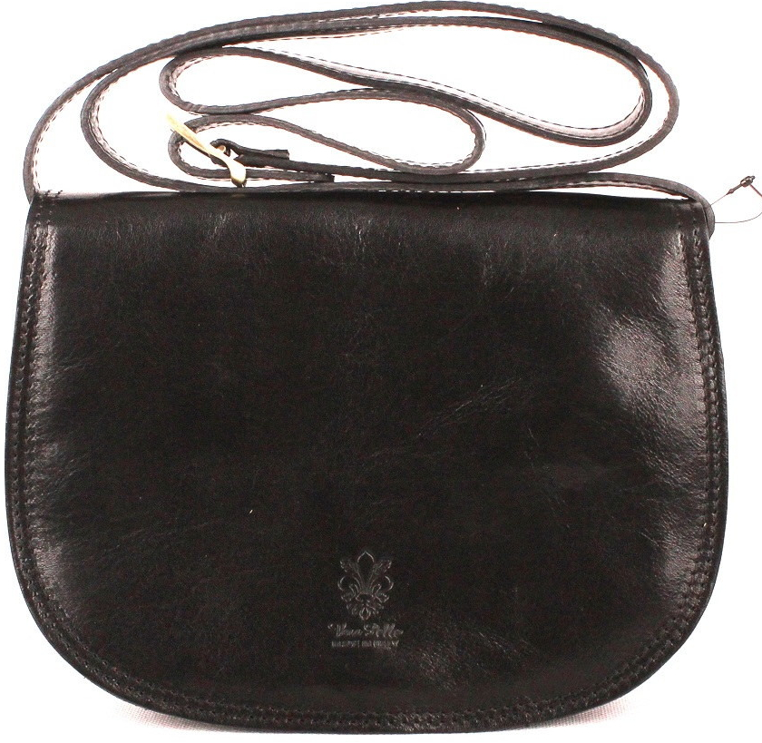 středně velká kožená crossbody kabelka no. 49 černá