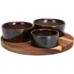 Excellent Houseware Servírovací misky s kulatým podnosem sada 4 ks hnědá KO-278000710 – Zboží Dáma