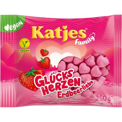 Katjes Family Glücksherzen Erdbeerliebe 250 g – Hledejceny.cz
