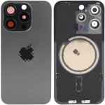 Kryt Apple iPhone 15 Pro Sklo Zadního Housingu + Sklíčko Kamery + Kovová Destička + Magsafe Magnet černý – Zboží Mobilmania