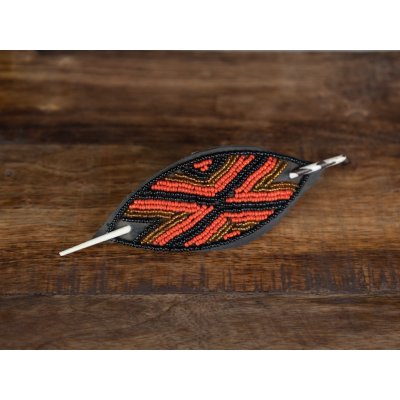 Skupina afrických žen Vision Group, Keňa Spona do vlasů Masajka - různé barvy Barva: Oranžovo-zlato-černá – Zboží Dáma