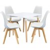 Jídelní stůl IDEA nábytek Jídelní stůl 80 x 80 QUATRO bílý + 4 židle QUATRO bílé