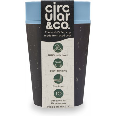 Circular & Co. recyklovaný kelímek na kávu 227 ml Barva: Černá/Tyrkysová