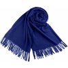 Šátek šátek šála typu pashmina s třásněmi 30 08 modrá královská