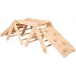 MeowBaby Lezecí trojúhelník se skluzavkou a lezeckou stěnou Přírodní – Zboží Dáma